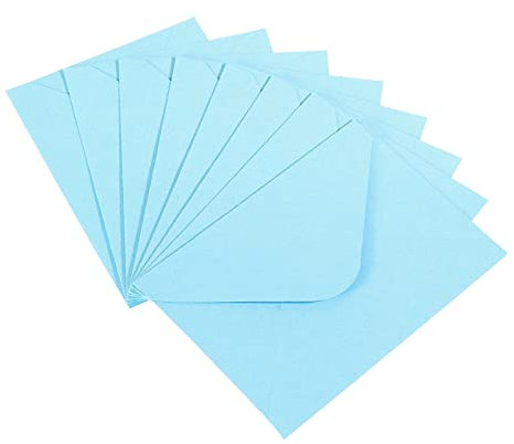 PATIKIL 100 Paket Mini Briefumschläge Mini Geschenkkarte Business für Begrüßung Hellblau