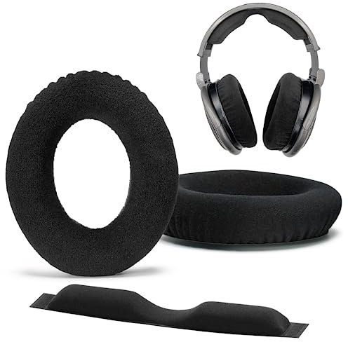 AHG Ersatz-Ohrpolster und Kopfbandkissen, kompatibel mit Sennheiser-Kopfhörern HD600, HD650, HD, 660S, HD, 660S2, Massdrop X HD 6XX HD58X Jubilee & HD580, Premium-Velours und hochdichter Schaumstoff,