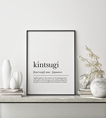 Black & White Poster Prints Ungerahmt 5 (Kintsugi Definition Print, Kintsukuroi, 297 x 420 mm)
