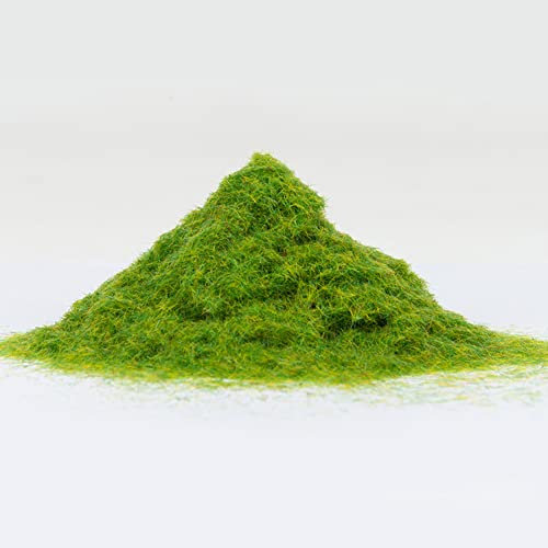 AIDNTBEO 500G Modelleisenbahn Nylon Kunstrasen Pulver Baum Pulver Rasen Diorama 3mm für Modellzug Sandtisch Gaming Terrain