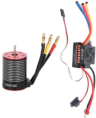 MagiDeal Moteur Brushless & 60A ESC Bulid in 5.5V/3A Bec pour 1/10 RC Car Truck Remote Control Vehicle, 3600KV