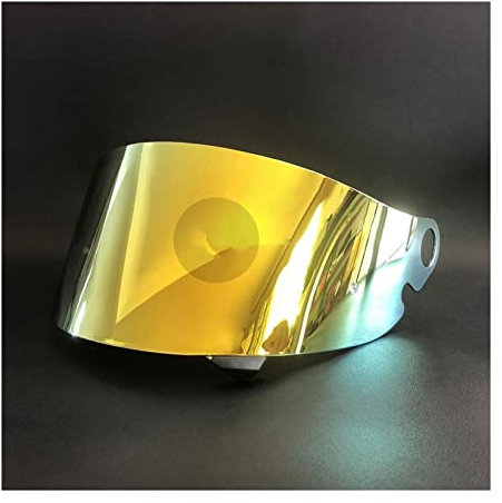 TERCIC Motorrad-Visiere Schild, Kompatibel mit Sh-OEI Glamster Motorradhelm Visier Retro Helm Visor Objektiv, Motorradhelm-Visierlinse (Color : Gold)