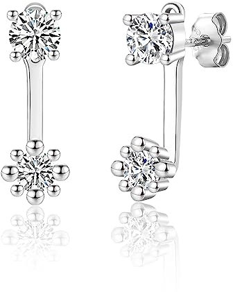 Ohrstecker Silber 925 Damen Ohrringe Hängend, Kleine Ohrringe mit Anhänger Ohrstecker mit Zirkonia Knorpel Tragus für Frauen Herren Mädchen