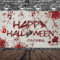 Blutiges Happy Halloween Deko Banner - Große Stoff Hintergrund Schild, Blut Hand Schädel Zeichen, Horror Party Dekoration für Zuhause Wand Outdoor Indoor