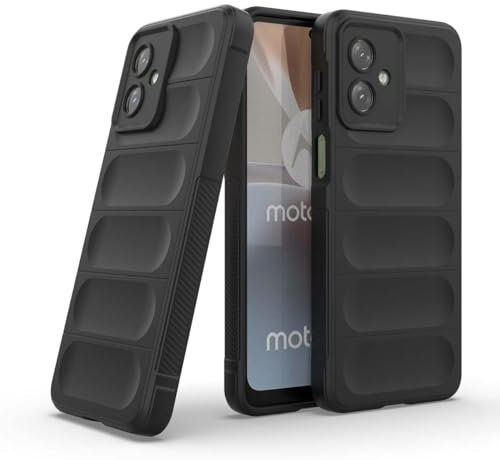 PEIYE Cover per Motorola Moto G54 5G, Custodia in Silicone Morbido TPU, Case Antiurto con Impugnatura Laterale Antiscivolo. Design Semplice e Monocolore -Nero