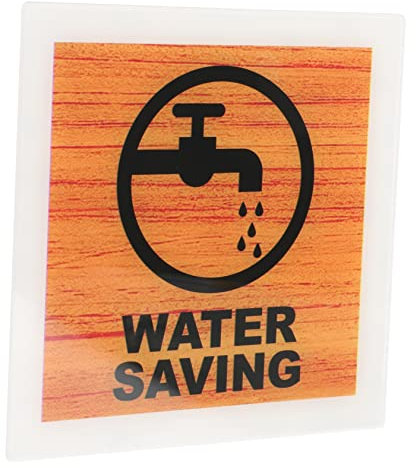 TOPPERFUN Wassersparschild aus Acryl Gelb Leicht und Klar Lesbar zur Wandmontage für Schule und Zuhause Warnschild mit Kreativer Optik