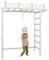 WoodandHearts Indoor Climbing Frame, Climbing Wall, Kids Gymnastics Bar, Swedish Ladder in White+Natural Wood Color (With Rope Pair Rings)