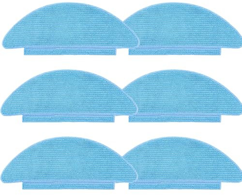 KiimSin Pack of 6 Wipes Replacement Part for Tikom L9000 /L8000, for Lubluelu SL60D, for LaResar L6 Nex, for Honiture Q6 SE Robot Vacuum Cleaner Accessories, Super Soft Microfibre Mop Cloth