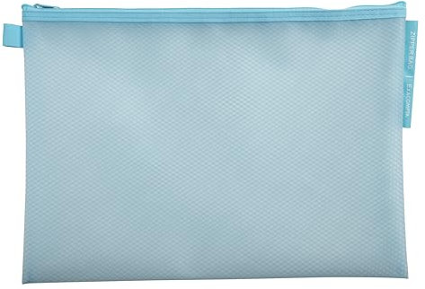Exacompta - Rif. 37150E - Confezione da 3 buste in EVA con cerniera in plastica morbida, formato A4, per riporre forniture, accessori di bellezza, 3 colori assortiti