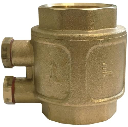 Quebag Robustes Zwischenventil 1 oder 1 1/4 mit Entleerung aus Messing | Rückschlagventil | Pumpenstock | Garten Bewässerung | Pumpen- und Rohrleitungsbereich | Brunnenbau (1 Zoll (56 mm))