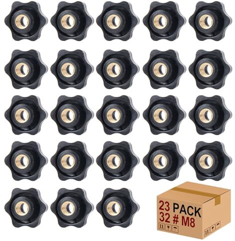 23 Pcs M8 Star Shape Knurled Clamping Nuts, Handle Nuts Diameter 32mm Knobs Grip Plastic Star Nut, Handle Wing Nut Thumb Bolts Thread For Machines And Furniture, Machine Tools, Fitness Equipment