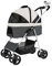 Hunde-/Katzenbuggys, Haustier-Hundebuggy für mittelgroße und kleine Hunde, 20 kg, faltbarer Haustier-/Katzen-/Hundewagen mit Rädern, atmungsaktiver Hundekinderwagen, Haustier-Buggie mit Buggy