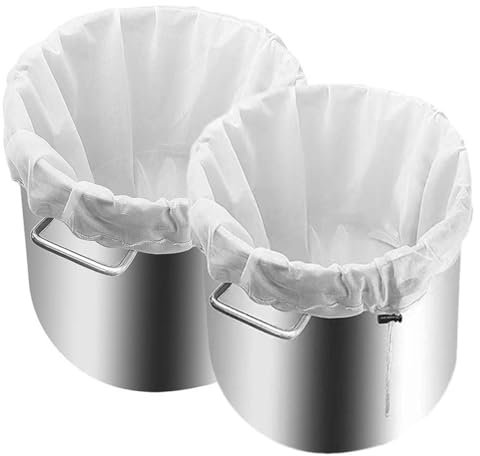 UEAVOID 2 STK Filterbeutel Brew Bag Nylon Siebbeutel 200 Micro Pressbeutel Hopfenfilter 2 Größe Bier Brewbag mit Kordelzug Wiederverwendbar Presssack Filtertuch Weinfilterbeutel für Wein Saft Kuchen