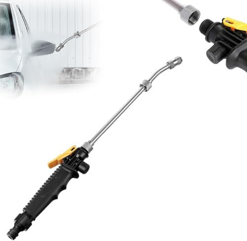 Lavadora de alta presión 2 en 1, lavadora de alta presión de acero inoxidable, lavadora a presión portátil, modo de flujo de agua ajustable, adecuada para lavado de coches, riego de jardín y limpieza