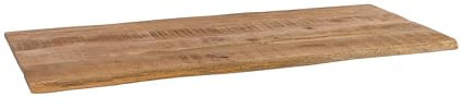 SAM Holzplatte 160x60 cm Louis, Tischplatte aus Mangoholz massiv + raue Oberfläche, Baumkanten-Platte für Heimwerker, geeignet für Arbeitsplatten, Tische & Fensterbretter
