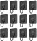 12 Stück Klebehaken Extra Stark,Klebehaken Schwarz Matt Ohne Bohren,Klebehaken Decke Extra Stark,Haken Selbstklebend Schwarz für Badezimmer,Wandhaken,Küchenutensilien,Schlüssel,Decke Aufhänger
