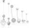 TuseRxln Bauchnabelpiercing Schwangerschaft Nabel Ringe, 6 Stück Acryl Nabel Ringe, Flexibel Klar, für Mutterschaft Sport schwangere Frauen, 12G.