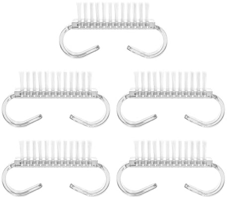 5 PCS Nail Brush with Plastic Horn Handle Nail Brush Fingernail Brush Nail Art Cleaning Tool Suitable for Toes and Nails Suitable for Both Men and Women