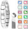 Rebanky 12 Pièces Bracelet à Breloques Italien Italian Charm Bracelet Breloque Italienne bracelet Italien Femme avec Outil D'Ouverture Charm Pack Acier Inoxydable