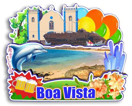Quwsne Refrigerator Magnet Boa Vista Cape Verde Fridge Magnet City Travel Souvenirs Tourist Gifts 3D Classic Landmarks Handmade Crafts Home Decoration -3121