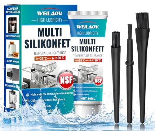 WEILAOK Graisse Alimentaire Machine a Cafe, Silicone Alimentaire, Graisse Silicone, Graisse Universelle aux Accessoires de Machine à Café, aux Joints Toriques, aux Joints, etc, 80 ML