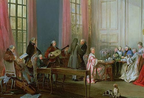 FIKAGXQGT Ölgemälde Wandbilder Wandkunst Bild Druck Leinwand Malerei Poster Crl der junge Mozart am Clavichord von Michel Barthelemy Ollivier oder Olivier Modern Wandbilder für Wanddekoration 60x90cm