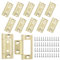 12 Pcs 2 Inch Bifold Door Hinges, No Mortise Flush Hinges, Bearing Mute, Silent Door Hinges for Wooden Doors, Cabinets, Windows, and Furniture (Glod)