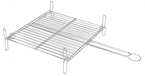 HR Hogar - Parrilla para Barbacoa de Acero Zincado Doble, 50x50 cm - Fabricado en Europa - Regalo Salsera 350 mL - Fácil Limpieza, Resistente y Duradera