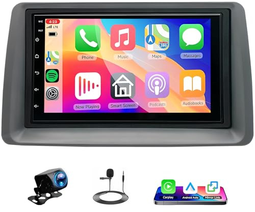 2 Din Autoradio mit Navi Für FIAT Panda 2003-2011 Android 14 mit Kabelloses CarPlay Android Auto Stereo |4+64G| IPS 7Zoll HD Touch Screen Display Bildschirm Radio Bluetooth WiFi HiFi FM/RDS