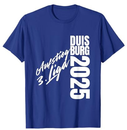 Duisburg Fußball Kicken Fan NRW Stadion blau weiss Aufstieg T-Shirt