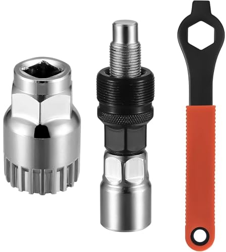 QOTSTEOS Bicycle Crank Extractor Puller, Bottom Bracket Remover, 16mm Wrench Spanner Set, Bike Crank Puller Tool Set for Mountain Bike Bicycle MTB Square Threaded Crankset