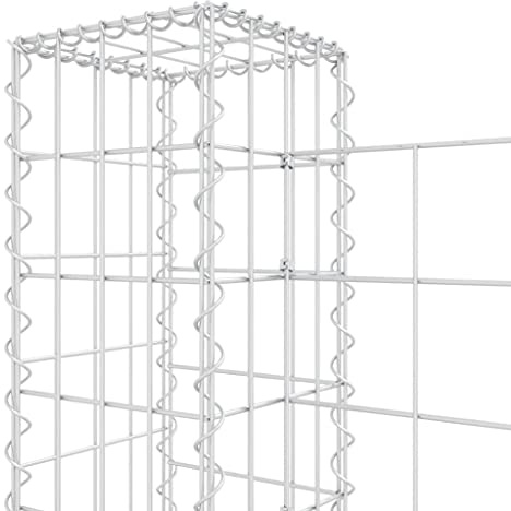 U -Form Gabion -Korb mit Pfosten, Eisengarten -Stützmauer für Steine ​​oder Kies, Wohn- und Gewerbegebrauch, Einfach zu Bedienen, Premium -Build, Augenfänger für Wohnraum Im