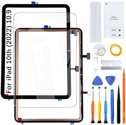 H&LYCYJ Schermo touch per iPad 10 2022 10.9 nero con pulsante Home | Nessun LCD，Portare set di strumenti，Sostituire lo schermo，per modelli:A3162 A2757 A2777 A2696