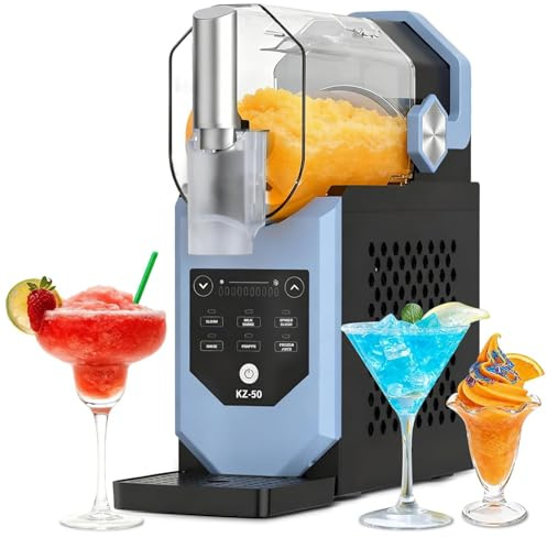 2-en-1 Slushie & Soft Serve Heladera, Máquina de bebidas congeladas sin hielo con pantalla LED, 5 modos predeterminados, Limpieza automática y inicio con un solo toque, para batidos Batidos, Frappes