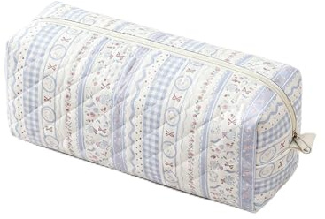 DiiWmme Reisetasche für Haartrockner mit Blau-Gingham & Häschen