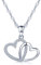 Unendlich U Einzigartig Ineinander Verschlungene Herzen Damen Halskette 925 Sterling Silber Zirkonia Anhänger Kettenanhänger, Silber