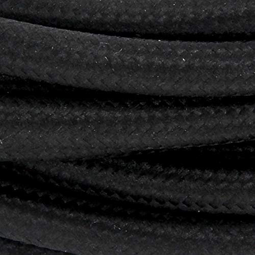 Cordon textile avec interrupteur 2m - Noir