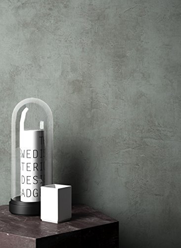 NEWROOM Tapete Grau Uni Beton Unifarbe Vliestapete Vlies moderne Design Optik Einfarbig Unifarben Struktur inkl. Tapezier Ratgeber