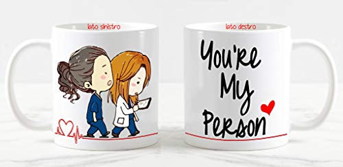csm informatica Tazza Mug personalizzata compatibile per Grey's You are My Person heart cuore rosso 715602 Amiche dottori cuore con tracciato