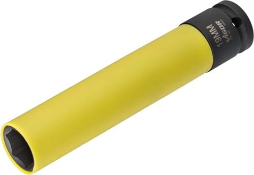 ViGOR - Schlagschrauber Steckschlüssel SW19 extra lang V5931, Schlüsseleinsatz für Schlagschrauber und Maschinenbetätigung, Antrieb: Vierkant hohl 12,5mm 1/2 Zoll, Abtrieb: Außen Sechskant Profil