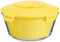 PASABAHCE 4995808 - Arrocera microondas Zest de cristal con cesta de plástico y tapa de material antideslizante, amarillo, 2,2 l