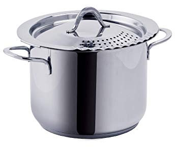 Aeternum Divina Pasta Pot Pentola per Pasta 22 cm, Adatto all'Induzione, Acciaio