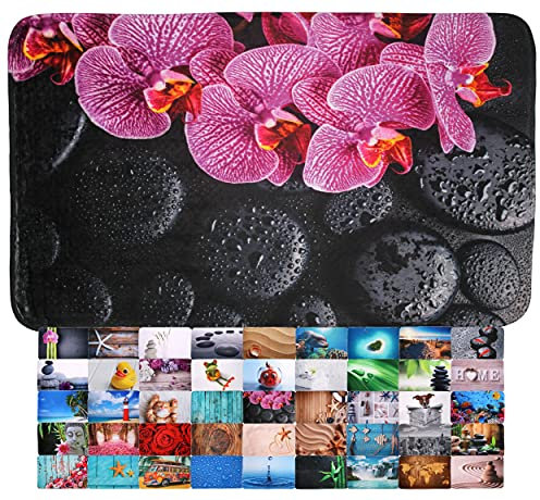 Sanilo Tapis de Salle de Bain, Grande sélection de Beaux Tapis de Douche, Absorbant, Antidérapant, Très Doux, Sèche Rapidement, Lavable (70 x 110 cm, Madeira)