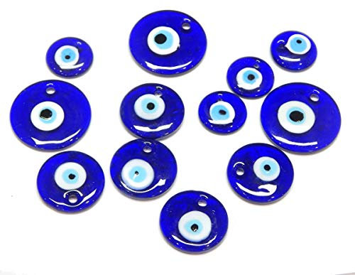 Perlin 10stk Nazar Boncuk Boncugu 3/4/5 cm, Blaues Auge, Evil Eye, Rundform, Türkischer Glücksbringer, Glas Perlen Dekoration Amulett Anhänger Babyparty Sünnet bebek sekeri (5)