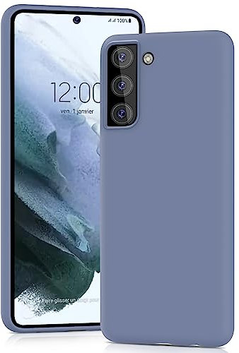 YATWIN Silicone Case for Samsung Galaxy S21, Soft-Touch, Shockproof, DustProof, Antiskid Full Body Armour Phone Cover for Samsung Galaxy S21 - Lavender Grey