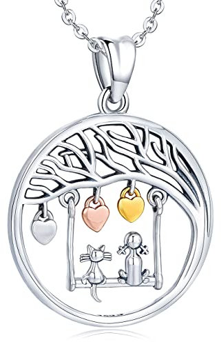 Lebensbaum Kette 925 Sterling Silber Baum des Lebens Anhänger Halskette Schmuck für Frauen, Geschenke für Damen Mädchen Mutter Tochter Oma