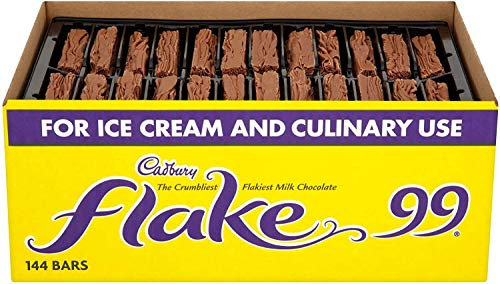 Cadbury Flake 99 für Eis und kulinarische Verwendung, 144 Riegel in jeder Box