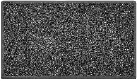 Nicoman Plain Door Mat Dirt Trapper PVC Spaghetti Mat Washable Quick Drying Barrier Doormat-Dark Grey (Drainage Open-Back)-Medium (75x44cm)