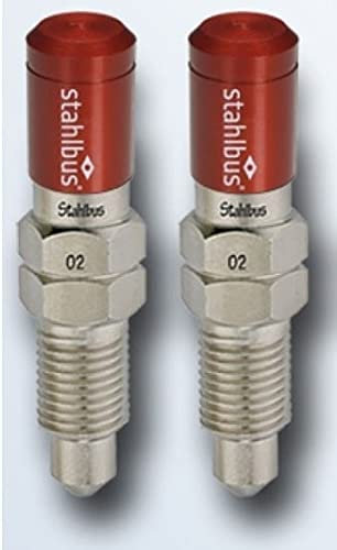 2X stahlbus Schnell-Entlüfterschraube Entlüftungsventil 3/8 Zoll-24UNFx16 + Alukappen Rot