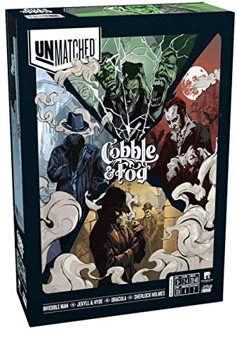 IELLO , Unmatched - Cobble & Fog, Card Game, Ages 9+, 2 to 4 Players, 30 mins Minutes Playing Time, Mulyi